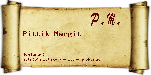 Pittik Margit névjegykártya